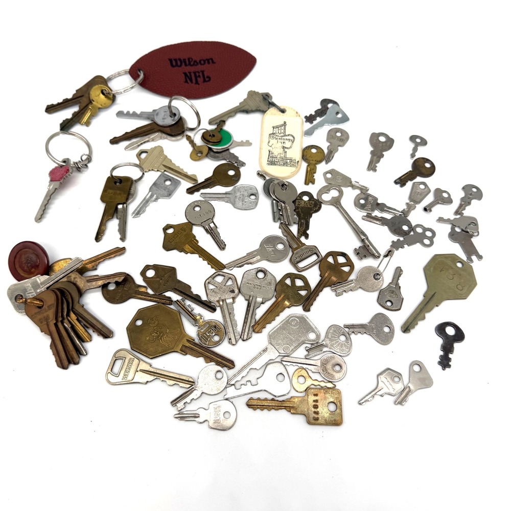 Vintage Antique Key Lot Skeleton Barrel House Keys Olentangy Inn NFL Fob Mixed